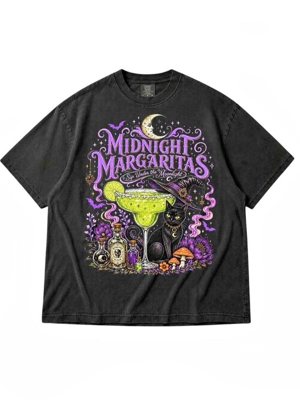 Comfort Colors Midnight Margaritas Graphic Tee in Black & Purple